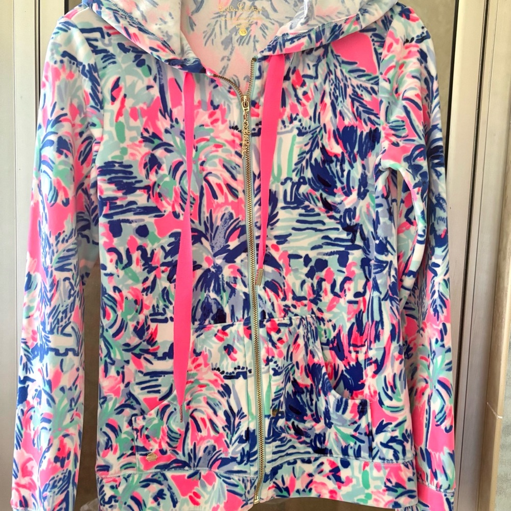 Lilly Pulitzer Pink and Blue Patterned Hoodie